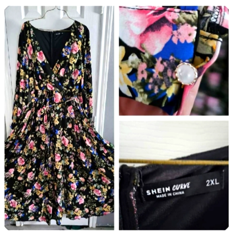 2x lined floral dress